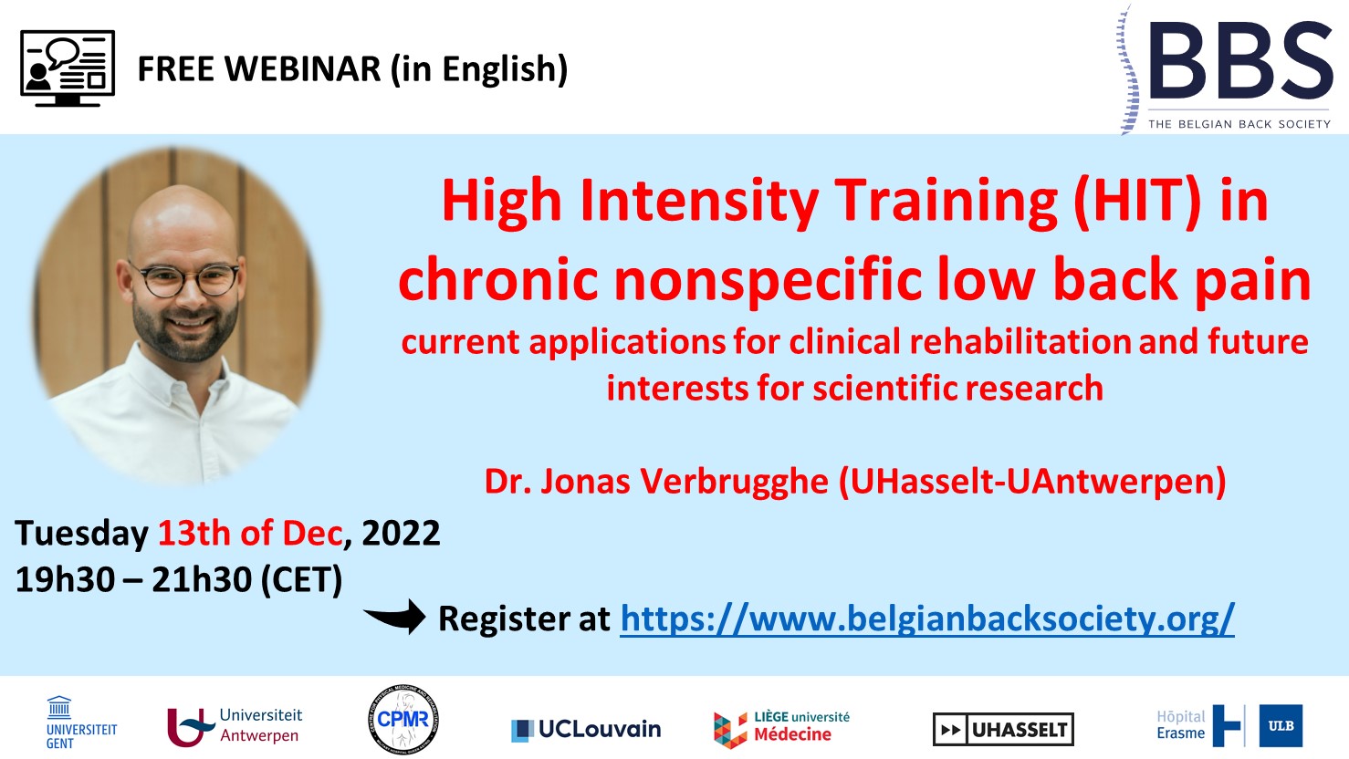 Webinar : High Intensity Training (HIT) in chronic nonspecific low back pain
