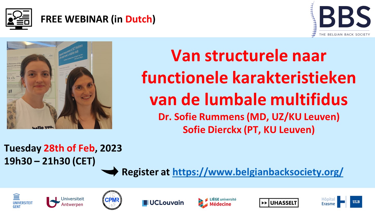 Webinar : Van structurele naar functionele karakteristieke van de lumbale multifidus